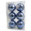 Набор из 6 глянцевых новогодних шаров с узором Цветы цвет: синий, диаметр 8 см Josef Otten DSCN1109