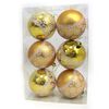 Набор из 6 глянцевых новогодних шаров Узоры снежинки,цвет: золото, диаметр 6 см Josef Otten DSCN1131