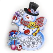 Плакат новорічний, 30 см Сніговик з ведмедиком 9837-1 742536 Josef Otten
