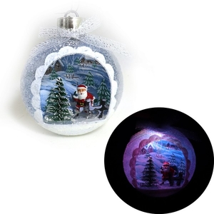 Ялинкова куля з LED-підсвіткою, розмір 11,5х9,5х3,5 см Дід Мороз DSCN9967 742319 Josef Otten