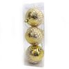 Набір з 3 глянцевих новорічних куль Візерунок шипи,  золотого кольору, діаметр 8 см Josef Otten DSCN9996