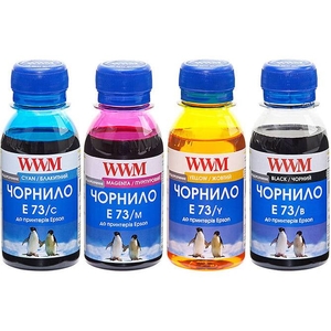 Набір чорнил E73 для Epson TX119/TX209/TX419, 4 кольори по 100 г B/C/M/Y WWM