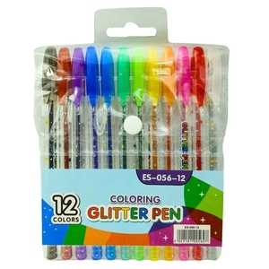 Набір гелевих ручок, 12 кольорів 0,5 мм Glitter pens ES056-12 754272 Josef Otten