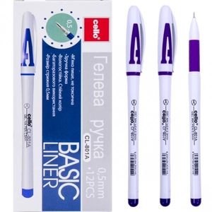 Ручка гелева фіолетова 0.5 мм Basic liner CL-801 (ET-801) Cello