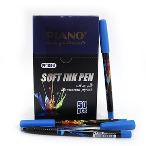 Ручка масляная синяя 1.0 мм Всплеск Piano PT-1153A