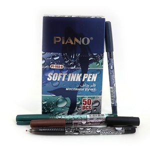 Ручка масляна синя 1.0 мм Бульбашки Piano PT-1153B