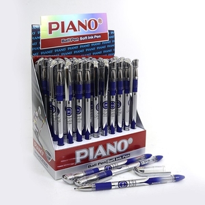Ручка кулькова синя 0.5 мм з гумовим тримачем Piano PT-500