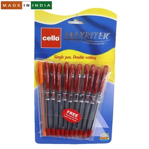 Ручка масляна червона 0.7 мм з гумовим тримачем Maxriter Blister Cello Original