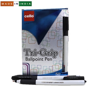 Ручка кулькова чорна 1.0 мм Trigrip Cello Original