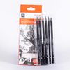 Набор чернографитных карандашей 6 шт: 2H, HB, 2B, 4B, 6B, 8B Woodless Sketch WGH06175 756073 Art Nation