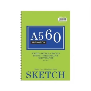 Альбом для эскизов А5, 60 листов, белая бумага, 90 г/м2 SKETCH XQSL5110 756107 Art Nation