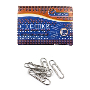 Скрепки никелированные 28 мм, 100 шт в упаковке ZH207 714 400 Josef Otten
