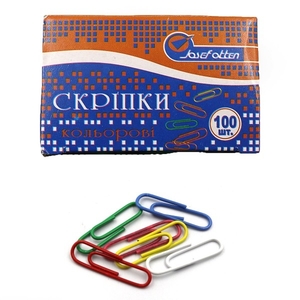 Скріпки кольорові, розмір 28 мм, 100 шт в упаковці ZH208 Josef Otten