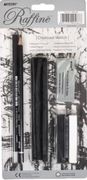 Набор для графики: чернографитный карандаш 2В, угольный карандаш, 4 угольные палочки, белая и черная пастель, резинка Raffine 7992-BL Marco