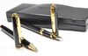 Ручка перова металева корпус чорного кольору з золотом в подарунковому футлярі Croco Radius 211