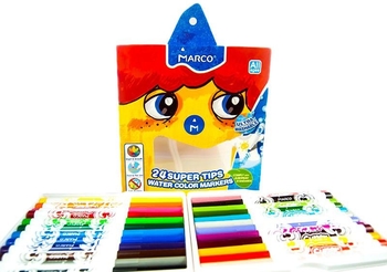 Фломастери 24 кольори, на водній основі Super Washable 1630-24 Marco