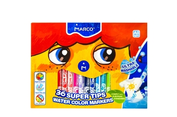 Фломастери 36 кольорів, на водній основі Super Washable 1630-36 Marco