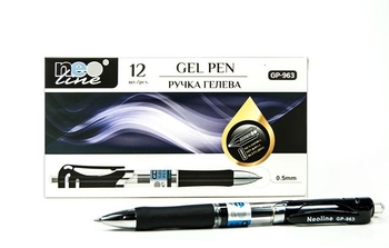 Ручка гелева автоматична чорна 0.5 мм GP- 963 Neo line
