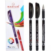 Ручка шариковая черная 0.7 мм с резиновым держателем One Plus Radius