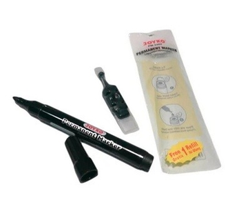 Маркер круглый Permanent+чернильная капсула,черный,PM-34RF,ТМJoyko (12/576)