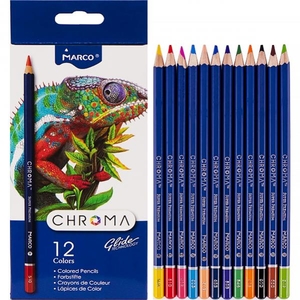 Олівці кольорові 12 кольорів Chroma 8010-12CB Marco
