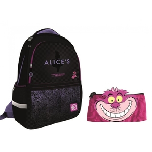 Набор S-53_Collection Alice in Wonderland: пенал и рюкзак с ортопедической спинкой 558601 Yes