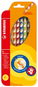 Олівці кольорові 6 кольорів, для правші EASY colors STABILO