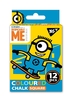 Крейда кольорова 12 шт, квадратна Minions Yes