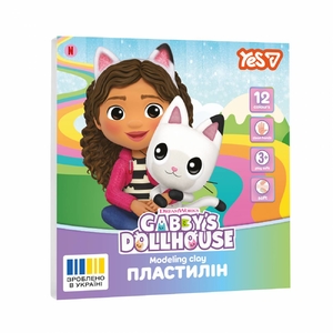 Пластилін 12 кольорів, 240 г Gabby Dollhouse 540729 Yes
