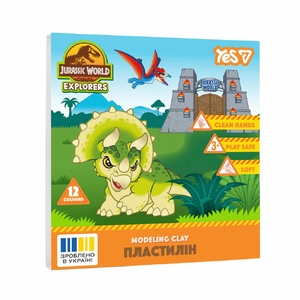 Пластилін 12 кольорів, 240 г Jurassic World. Kids 540730 Yes
