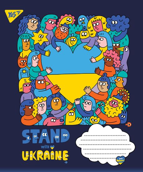 Зошит в клітинку 24 аркуші, кольорова обкладинка, дизайн: Ukraine Yes 766215