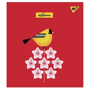 Тетрадь в клетку 12 листов, цветная обложка, дизайн: Avifauna 766791 Yes