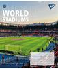 Тетрадь в клетку 24 листа, цветная обложка, дизайн: World stadium Yes 767025