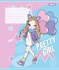 Зошит в косу лінію 12 аркушів, кольорова обкладинка Pretty girl 1 Вересня 767205