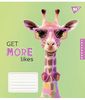 Тетрадь в клетку 24 листа, цветная обложка, дизайн: Get more likes Yes 767289