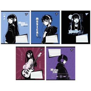 Нотная тетрадь А5+, 12 листов, картонная обложка, микс Anime moon music 767435 Yes