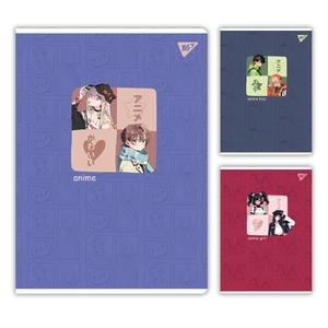 Тетрадь канцелярская А4, 80 страниц в клетку, обложка картон мягкий, микс Anime 682004 Yes