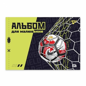 Альбом для малювання А4, 28 аркушів з перфорацією, 100 г/м2, мікс Football 130609 Yes
