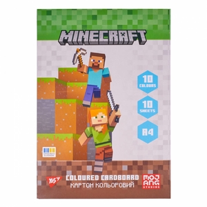 Картон кольоровий А4, 10 аркушів, 215 г/м2 Minecraft 955455 Yes