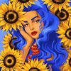 Картина по номерах, 40х40 см Українка із соняшниками ©pollypop92 954402 Santi
