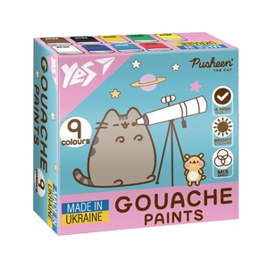 Фарби гуашеві, 9 кольорів по 20 мл Pusheen 230401 Yes