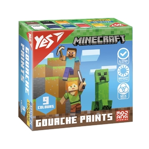 Краски гуашевые, 9 цветов по 20 мл Minecraft 230406 Yes