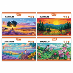 Альбом для малювання А4, 28 аркушів з перфорацією, 100 г/м2, мікс Orange Line 130617 Yes