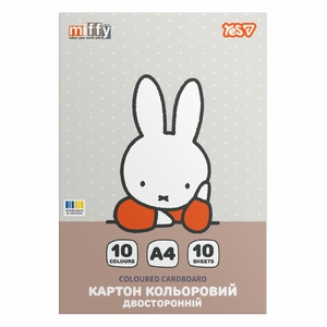 Картон цветной А4, 10 листов, плотность 215 г/м2 Miffy 955492 Yes