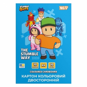 Картон цветной А4, 10 листов, плотность 215 г/м2 Stumble Guys 955493 Yes