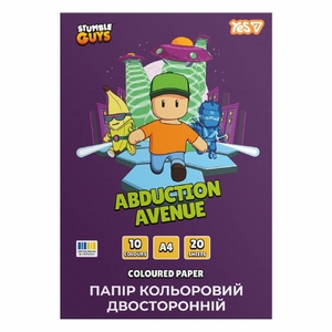 Папір кольоровий А4, 20 аркушів (10 кольорів), щільність 65 г/м2 Stumble Guys 955494 Yes