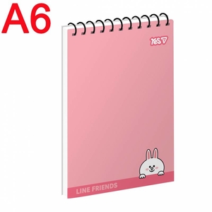 Блокнот А6, 80 сторінок в клітинку, обкладинка картон твердий Line Friends 152325 Yes
