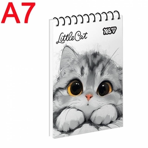 Блокнот А7, 80 сторінок в клітинку, обкладинка картон твердий Little cat 152370 Yes