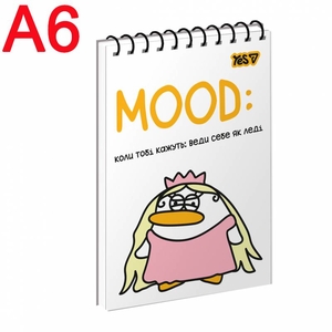 Блокнот А6, 80 сторінок в клітинку, обкладинка картон твердий Mood 152477 Yes