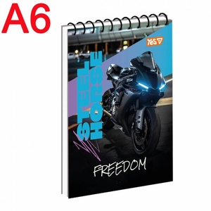 Блокнот А6, 80 сторінок в клітинку, обкладинка картон твердий Ride Free 152479 Yes